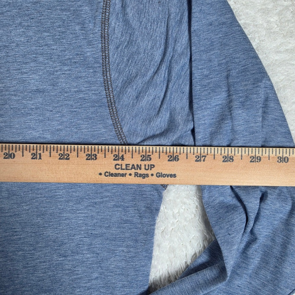 Orvis Trout Bum Mens XL Blue L/S 1/4 zip Pullover Lightweight Heathered RN70534 - Picture 9 of 9